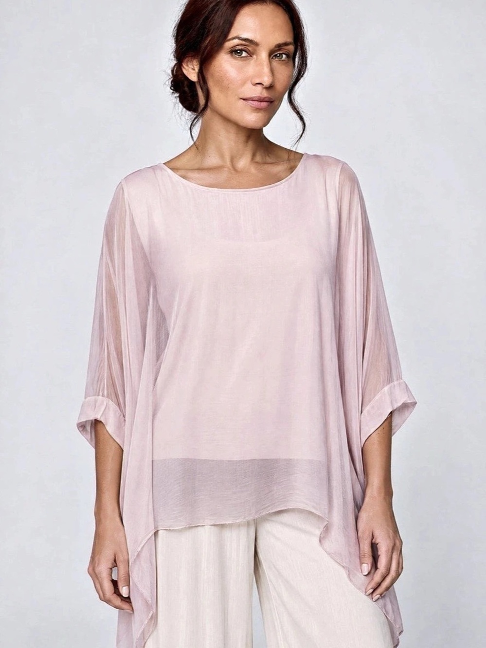 Tina Stephens Sofia Silk Kaftan Pink Silk Kaftan